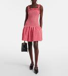 Мини-платье из сирсакера с оборками Ganni, Racing Red - фото 2