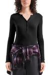 Топ QS Long sleeved top, Schwarz/Black - фото 6