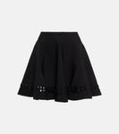 Плетеная мини-юбка с вырезами ALAÏA, черный - фото