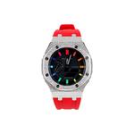 Часы Casio G-Shock Analog-Digital 2100 Series, арт. GA-2100-1A1, 44 мм, красный/морозно-серебристый/черно-радужный - фото