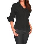 Черная блузка с кружевной кокеткой Scully - фото