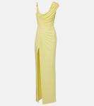 Платье макси из креп-джерси с драпировкой Medusa '95 Versace, Pale Yellow - фото