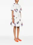 Платье мини с цветочным принтом ERDEM, белый - фото 3