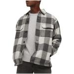 Рубашка Unisex Uniqlo Checked Overshirt, 05 серый - фото 2