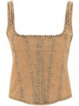 Giuseppe Di Morabito джинсовый топ-корсет, коричневый - фото