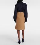 Шерстяная юбка миди Dries Van Noten, кэмел - фото 3