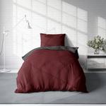 Двустороннее постельное белье однотонных цветов. One-Home, бордовый - фото 2