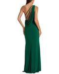 Платье Mac Duggal с односторонним драпированным вырезом, зеленый - фото 2