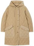 Стеганое пальто с капюшоном Burberry, бежевый - фото