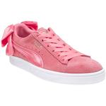Замшевые кроссовки с бантом Puma, розовый - фото