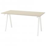 Рабочий стол TROTTEN IKEA, 160x80 см, бежевый/белый - фото