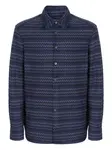 Хлопковая рубашка с шевронным узором Missoni, синий - фото