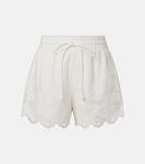 Вышитые льняные шорты Farm Rio, Off-White - фото