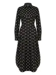Платье со складками и узором в горох Moschino, черный - фото