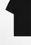Поло Massimo Dutti SHORT SLEEVE POLO NECK, Black - фото 9