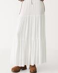 Юбка миди Stradivarius Petite boho белого цвета - фото 2