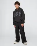 Детская толстовка с капюшоном и фронтальным логотипом Gap, темно-серый - фото 4