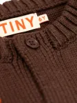 Кардиган с цветочной вышивкой Tiny Cottons, коричневый - фото 4