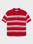 Поло в полоску из трикотажа Mango, Red - фото 3