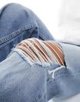 Голубые джинсы с рваными краями ASOS Dad - фото 2