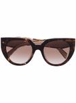 Prada Eyewear солнцезащитные очки в оправе 'кошачий глаз', коричневый - фото