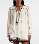 Вышитая блуза Pelson Marant Etoile, экрю - фото 6