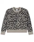 Детский свитер с леопардовым принтом Abercrombie Kids, коричневый - фото