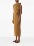 Платье миди с драпировкой Lanvin, коричневый - фото 3