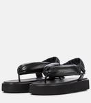 Кожаные сандалии-танкетки Miu Miu, черный - фото 5