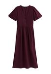 Платье New Look FLUTTER SLEEVE BUTTON FRONT MIDI, Burgundy/Red - фото 6