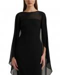 Платье-кейп Lauren Ralph Lauren Georgette, черный - фото 4