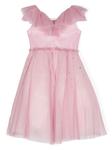 Monnalisa платье с оборками и стразами, розовый - фото 2