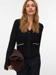 Вязаный кардиган VERO MODA VMGOLD, черный - фото 3