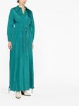 Alberta Ferretti платье макси из тафты с кулиской, зеленый - фото 2