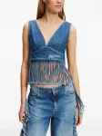 Джинсовый топ с бахромой Karl Lagerfeld Jeans, синий - фото 3
