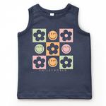 Smileyworld клетчатый цветочный смайл молодежный топ The Juniper Shop, Navy - фото