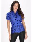 Блузка faina, синий - фото 3