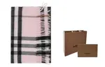 Burberry Классический клетчатый шарф с бахромой, Pink - фото 6
