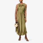 Платье плиссированное Zimmermann, оливковый - фото 2