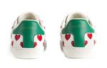 Кеды женские Gucci с сердечками, бело-красный - фото 3