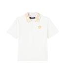 Хлопковая пике-поло Greca Versace Kids, White+Gold - фото