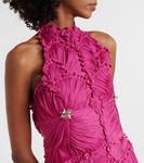 Платье аттина с бретелями халтер Costarellos, Magenta (1279) - фото 4