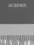 Шарф с бахромой и логотипом JACQUEMUS, серый - фото 3