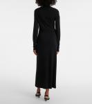 Платье макси из драпированного джерси Toteme, черный - фото 3