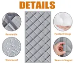 Плотная теплозащитная штора на дверь DQQ, серый - фото 2