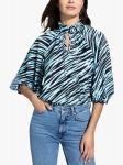 Блузка с зебровым принтом HotSquash, ледяной синий - фото