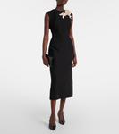 Асимметричное шерстяное платье миди Erdem, черный - фото 2