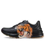 Кроссовки rhyton leather 'tiger print' Gucci, черный - фото