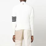 Кардиган с кабельной вязкой и 4-полосной отделкой THOM BROWNE, белый - фото 4