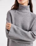 Вязаный джемпер с водолазкой в ​​сером цвете - фото 2